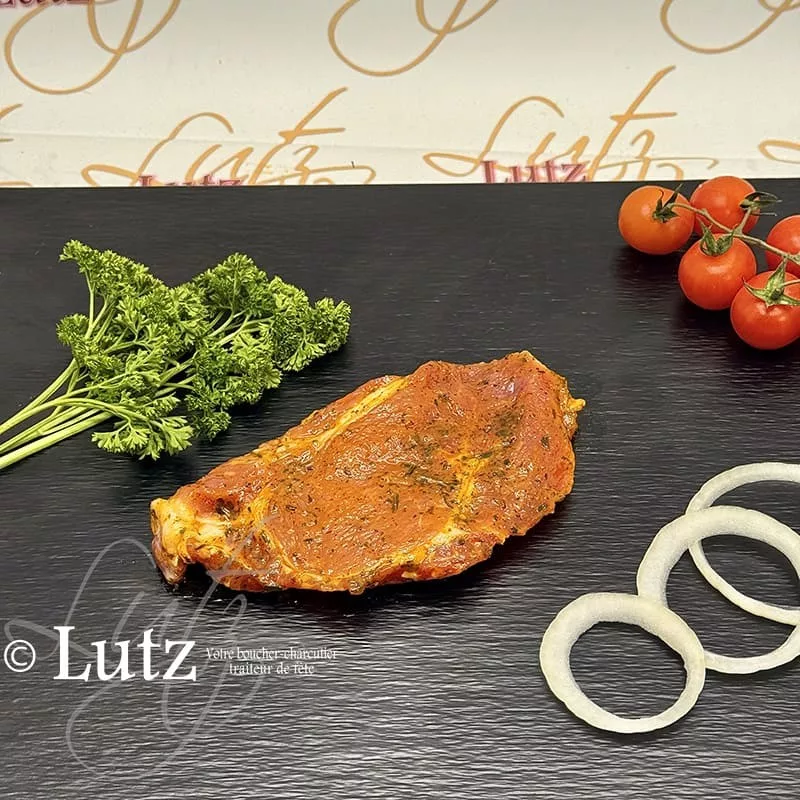 Escalope de porc collet marinée